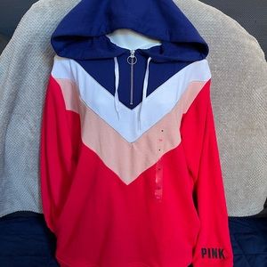 NWT VS Pink Quarter Zip (M)